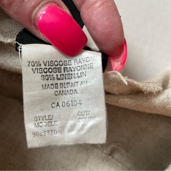 𝅺concept XXV Linen Blend Tan Heather 2 Button Closure Wrap Skirt, Size M - Picture 6 of 10